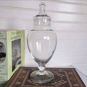 Vintage glass apothecary jar